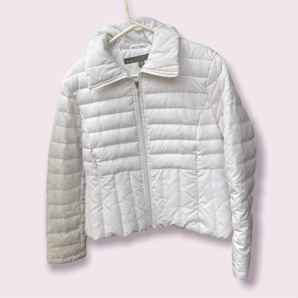 Kenneth Cole Reaction White Puffer Jacket